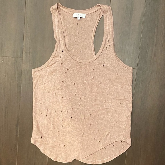 Iro Doris Linen Tank in Pink Sand - Picture 2 of 4